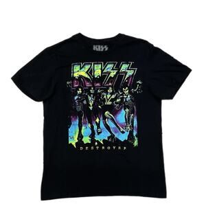 KISS Destroyer Neon Black Graphic Band T-Shirt